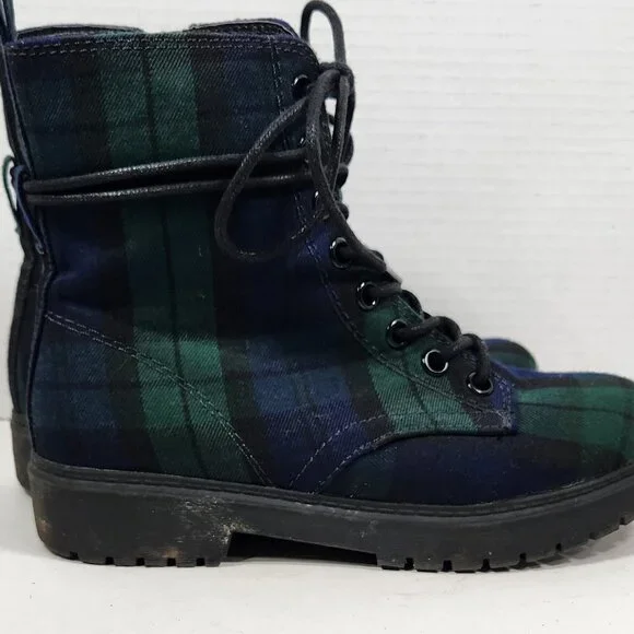 SO Women’s Green Plaid Boots Size 6 - Picture 2 of 5